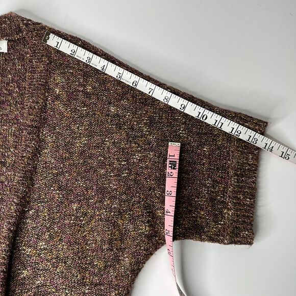 Ponsesa Cardigan Size S Open Front Short Sleeve Multi Colored Sweater Pockets - Picture 8 of 10